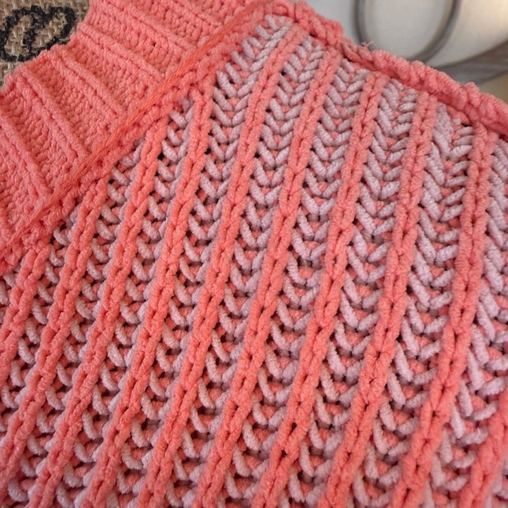 New In New Orange Oversized Ribbed Chenille Crewneck Sweater - Picture 6 of 16